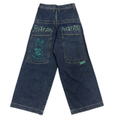 JNCO Baggy Denim Jeans Navy / Dark Blue / Green